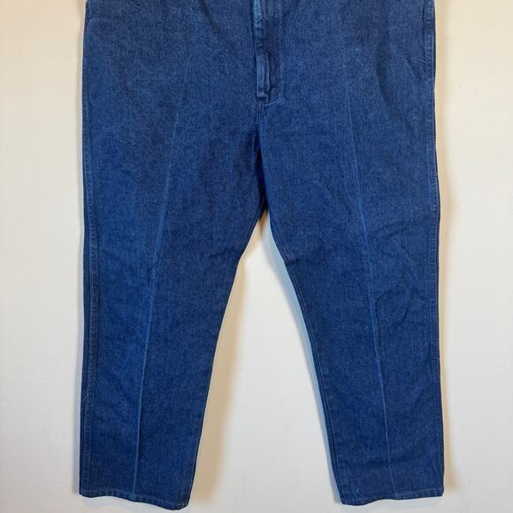 Vtg Wrangler Cowboy Cut Jeans High Rise Dark Wash Western Workwear Denim 48x32 - Picture 4 of 10
